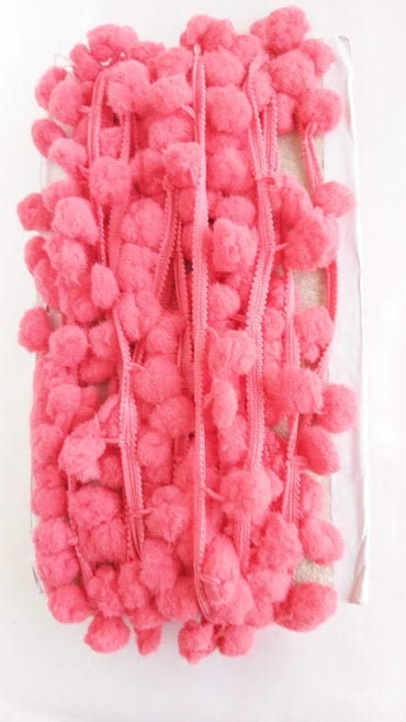 Red Pom Pom Fringe Trim, Pompom Trimming, Tassels